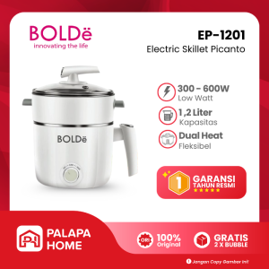 BOLDe Panci Listrik Serbaguna | Electric Skillet Cooker Kukusan Steamer Rebus Picanto 1.2L EP-1201