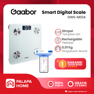 Gaabor Timbangan Berat Badan Digital Lengkap Connect HP | Smart Body Fat Scale Charger GWS-M02A