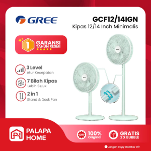 Gree Kipas Angin Berdiri Meja 2in1 | Desk Standing Fan 12 14 Inch Minimalis Aesthetic Hijau Pastel