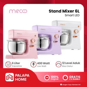 Mecoo Premium Stand Mixer 6L 6 Liter Smart LED Touch Screen Aesthetic | Mikser Standing Besar Mecco
